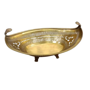 Plato de Servir de Latón con Diseño Árabe, Forma Ovalada, para Hogar, Bodas, Hoteles, Vajilla de Mesa, Frutas, Ensaladas, Aperitivos - Product Image 1