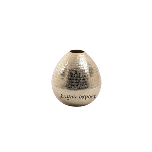 Vase à fleurs en métal décoratif d'intérieur, style martelé, finition laquée brillante et mate, en laiton plaqué, vente chaude - Product Image 2