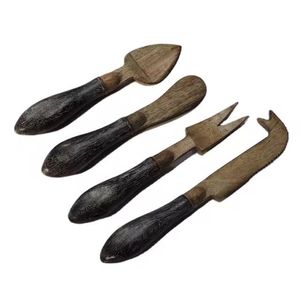 Trancheuse à fromage à manche en bois de designer, ensemble de fromage en acier inoxydable, fourchette et épandeur de fromage, outil de cuisine à argenterie - Product Image 6