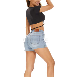 Pantalones cortos de moda para mujer personalizados 2024, pantalones cortos vaqueros de algodón de Color personalizados para mujer, pantalones cortos transpirables - Product Image 6