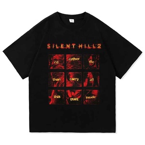 เสื้อยืดแขนสั้นสีดำลายตัวละคร Silent Hill 3 สำหรับผู้ชาย คอกลม สไตล์ลำลอง ผ้าเจอร์ซีย์ ทรงโอเวอร์ไซส์ ผ้าฝ้าย 100% - Product Image 5