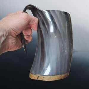 LIST NORSE <b>HANDMADE</b> BUFFALO HORN VIKING DRINKING Horn <b>Mug</b> New Design for Beer and Coffee Natural Drinking Horn <b>Mug</b> - Product Image 1