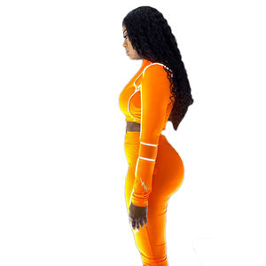 2024 Vintage Acid Wash Women's Streetwear Sweatsuit Set Custom Zip <b>Distressed</b> Embroidery Patch Hoodies with Short <b>Tops</b> - Product Image 6