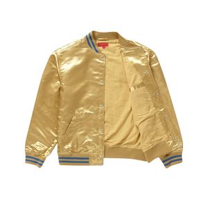 แจ็กเก็ตซาตินสำหรับผู้หญิงแจ็คเก็ตผ้าซาตินมีกระดุมสำหรับใส่เล่นกีฬาเบสบอลของมหาวิทยาลัย - Product Image 3