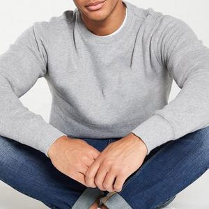 Sudadera polar de poliéster y algodón con logotipo personalizado OEM, sudadera lisa de cuello redondo en blanco, sudadera informal de manga larga de lujo para hombre - Product Image 5