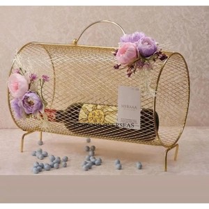 Best Quality Metal Wire High Grade Gold Plated Eye Catching Look Designer Wedding <b>Gift</b> <b>Basket</b> From India In Impressive Price - Product Image 1