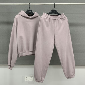 Hiver Hommes OEM ODM Léger Baggy Boxy Hoodies Pantalons Survêtements Haute Qualité French Terry Plain Respirant Tracksuits - Product Image 4