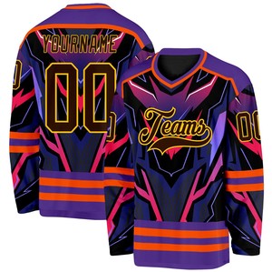Customized Heat-Transfer Printed Adult Hockey Jersey 100% Polyester Anti-Bacterial & Quick Dry Breathable Comfortable - Product Image 5