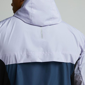 Fabrication personnalisée veste de survêtement imperméable léger en polyester et nylon fermeture à glissière complète veste coupe-vent colour block pour hommes - Product Image 4