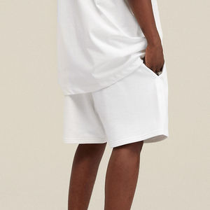 Short de gymnastique en toile 100% coton décontracté pour homme, séchage rapide, solide, cordon de serrage, entraînement de course à pied - Product Image 4