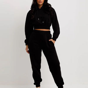 Conjuntos de 2 Piezas de Top Corto para Mujer, 100% Algodón, Chándal Deportivo, Tops de Invierno, Chándal de Alta Calidad a Precio de Fábrica 2026 - Product Image 4