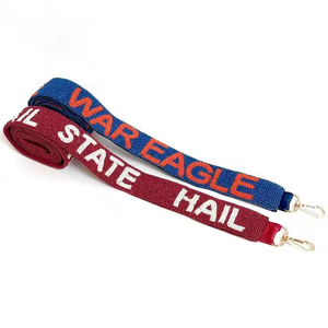 Haute qualité perlé blanc perlé sac à main sangle sangle crochets détachables sororité Gameday sac sangle personnalisé ceinture accessoire - Product Image 5