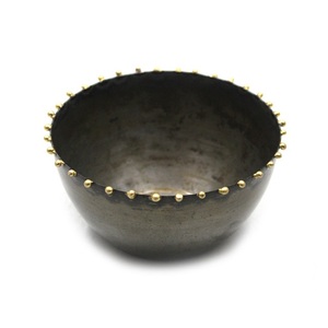 Ensemble de deux bols à chocolat en métal bol à chocolat martelé fini or bol à chocolat neuf le plus vendu - Product Image 6