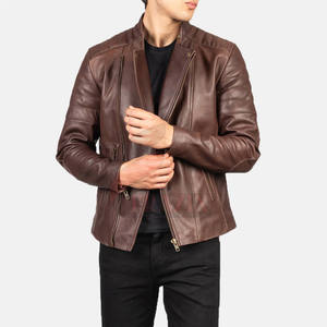 Veste en cuir noir de haute qualité pour hommes/veste en cuir pour hommes 2024 vestes en cuir véritable pour l'hiver - Product Image 5