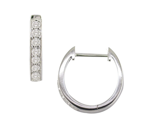 10k Or Massif Rond Hoop Lab Grown Diamant Boucles D'oreilles Vis Retour Boucles D'oreilles Lab Diamant Huggies Boucles D'oreilles CVD Diamant - Product Image 1