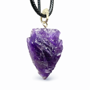 Collar con Colgante de Punta de Flecha de Amatista Natural, Cristal Curativo, Joyería de Moda Hecha a Mano, Venta al por Mayor, para Mujeres y Hombres - Product Image 1