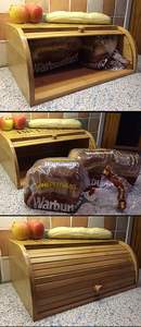 Boîte à Pain Rolltop Original Bac de Rangement en Bambou Design Rétro Simple Couche Bac de Stockage des Aliments de Grande Capacité en Bambou (Naturel) - Product Image 6