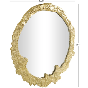 Aluminum <b>Gold</b> Plated Wall <b>Mirror</b> with Decorative Frame for Large Living Rooms or Spacious Entryways and Foyers - Product Image 2