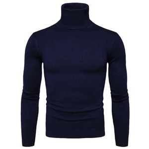 Pulls thermiques ajustés pour hommes sur mesure, pull à col roulé côtelé chaud pour hommes, vente en gros, tricot à col montant pour hommes - Product Image 4