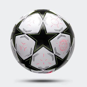 Balón de fútbol de tamaño 5 duradero para adultos y estudiantes, consolidado térmico estándar, sin costuras, plegable, logotipo personalizado, textura de competición, estrellas - Product Image 1