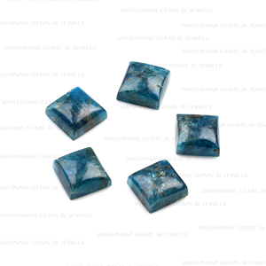 Aaa + chất lượng 10 mét màu xanh tự nhiên apatite Loose Quartz vuông phẳng trở lại hiệu chỉnh Cabochon đối với trang sức làm bán buôn đá - Product Image 6