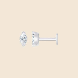 Boucle d'oreille solitaire en or massif 14 carats avec diamant rond de laboratoire de 0,07 carat F-VS, produit en gros - Product Image 1