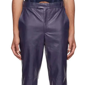 Pantalons décontractés pour hommes, nouvelle collection, style urbain, légers, avec une petite élasticité, imitation cuir, pantalons en cuir pour hommes, nouveau style - Product Image 4