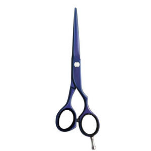 Tijeras de peluquero de la mejor calidad al por mayor recubiertas de color azul con hoja afilada tijeras de salón de belleza de acero inoxidable tijeras de pelo - Product Image 2