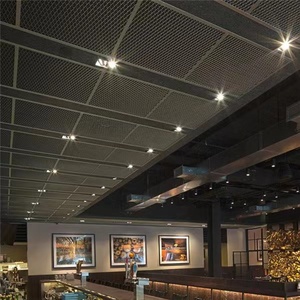 Powder Coated Aluminum Expanded <strong>Metal</strong> Mesh <strong>Grid</strong> Waterproof &amp; Fireproof Modern Artistic Perforated Ceiling Tiles for Interior Use - Product Image 4