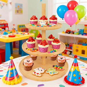 ชั้นวางเค้กและขนมหวานไม้สำหรับใช้ในบ้าน ร้านอาหาร และคาเฟ่ - Product Image 5