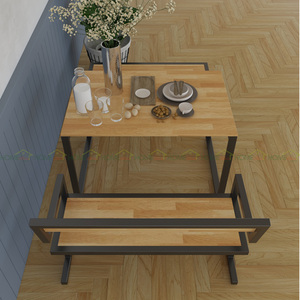 SAHO Minimalist Design <b>Dining</b> <b>Chair</b> 120x45x43(cm) GA68005 Stable I-Shape Eating Bench - Product Image 3