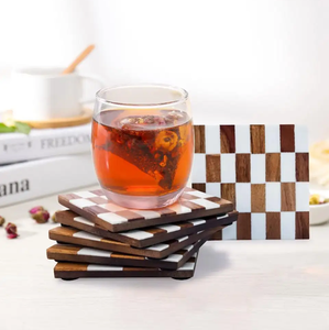 Sous-verre en bois naturel artisanal de haute qualité personnalisé, incrusté d'os, durable, bien poli, style animal, pour hôtel et maison - Product Image 5