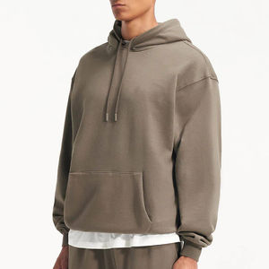 Sweat-shirt à capuche surdimensionné en coton 100% personnalisé pour homme, lourd, brodé, streetwear, veste d'hiver à capuche - Product Image 3