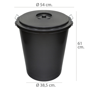 Cubo della Spazzatura in Plastica per Comunità con Coperchio, 50 Litri - Product Image 2