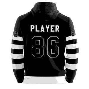 Sudadera con capucha de Jersey de hockey sobre hielo de encaje de algodón 100% de alta calidad personalizada para hombres para la temporada de invierno - Product Image 4