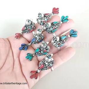 Bagues tribales ajustables en argent allemand Bijoux ethniques de qualité supérieure faits à la main du fabricant direct - Product Image 2