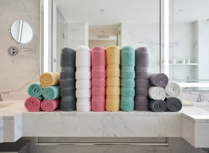 Eco-Friendly Large Plush <b>Bath</b> <b>Towel</b> <b>Set</b> Soft Turkish Cotton Quick-Dry Plaid Embroidered Design Antimicrobial Child-Proof for - Product Image 3