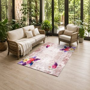 RUGS DEPOT LXDP-0550 Wholesale Multicolor Neutral Minimalist Designer Digital Printed Machine Washable Chenille Rug Non <b>Slip</b> - Product Image 6