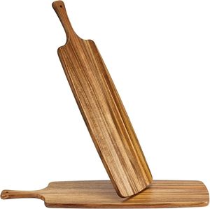 AALIYAN IMPEX Ensemble de planche à découper en bambou écologique Couteau à collation économique Servir du jus profond Bien Accessoire de cuisine en bois - Product Image 1