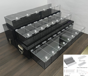Vitrines pour reptiles de qualité commerciale OEM pour <span class=keywords><strong>python</strong></span> vert, cadre en aluminium, façade en acrylique, accès frontal, compatible LED, réponse 24h - Product Image 3