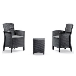 Conjunto de Muebles de Jardín LIDO Terrace de 2 Plazas en Polipropileno, Color Antracita, Colección 9121-Bica - Product Image 2