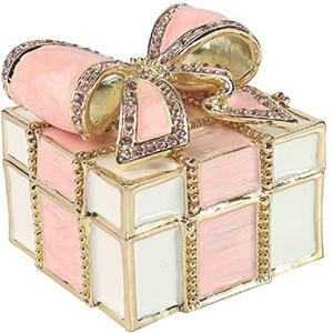 Boîte à bijoux en métal de meilleure qualité, boîte à souvenirs au trésor en miroir, boîte de rangement d'accessoires de maquillage blanche pour femmes et filles - Product Image 3