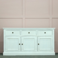 Buffet contemporain blanc en bois de manguier massif pour salon, chambre, cuisine, hôtel, restaurant, café, meuble de maison