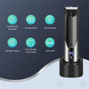 Tondeuse corporelle électrique étanche pour hommes avec tête de lame en céramique remplaçable pour l'épilation des zones intimes et pubiennes - Product Image 2