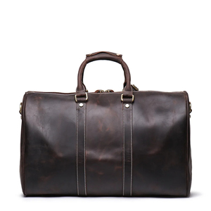 Custom <b>Leather</b> Travel <b>Weekender</b> Overnight Duffel <b>Bag</b> Gym Sports Tote Duffle <b>Bag</b> for <b>Men</b> Women <b>Leather</b> Travel <b>Bag</b> - Product Image 3
