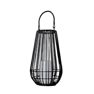 ตะกร้าใส่เทียนลวดเหล็กเคลือบสีดำ ตกแต่งบ้านหลายระดับ พร้อมที่ใส่เทียนทีไลท์ - Product Image 1