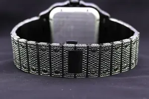 Black Moissanite Luxury Diamond <b>Watches</b> Iced Out Hip Hop Buss Down <b>Watch</b> <b>for</b> Men's Mechanical <b>Watches</b> - Product Image 4