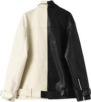 Nouvelle Veste Femme Hiver en Cuir Véritable de Vache Respirant avec Tissu Satiné Gaufré et Chapeau Amovible, Bicolore, en Peau de Mouton