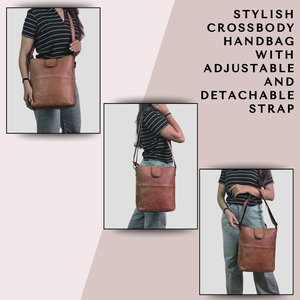 Bolso Bandolera de Cuero Genuino para Mujer, Bolso de Mensajero Casual, Bolso de Mano Hecho a Mano - Product Image 2