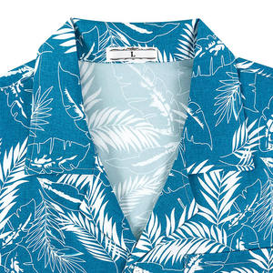 Custom Comfortable Short Sleeve Casual Digital Print <b>Mens</b> Button up <b>Hawaiian</b> Camp Cotton <b>Shirt</b> - Product Image 5